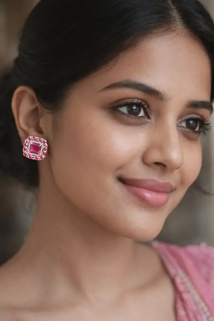 Pink Stud Earrings SK03