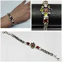 Coloured cutstone bracelet SA09