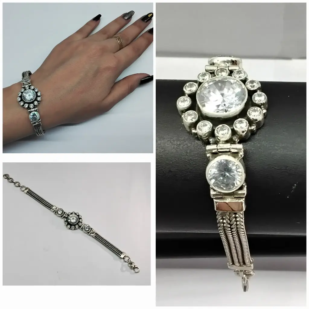 Cubic zirconia white bracelet SA10