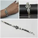 Cubic zirconia white square stone bracelet SA08